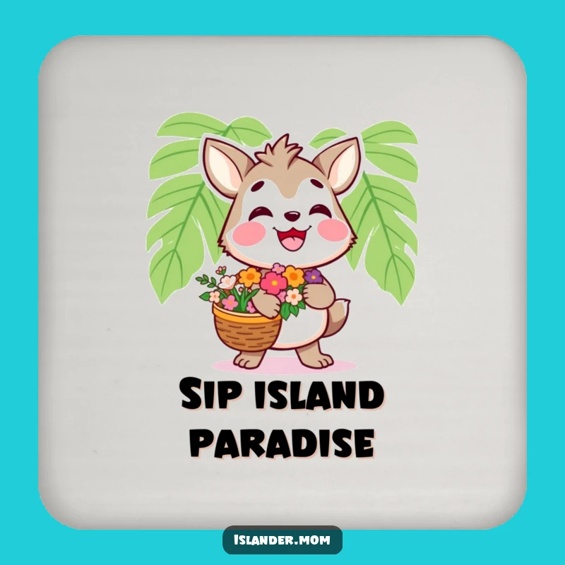Funny Islander Coaster: Tropical Flower Protection, Ideal Humorous Gift Set