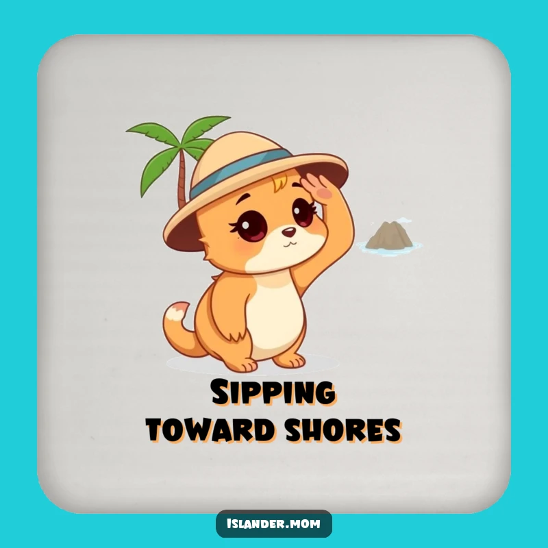 Funny Islander Mom Coaster - Island Gazer Drink Protect Gift