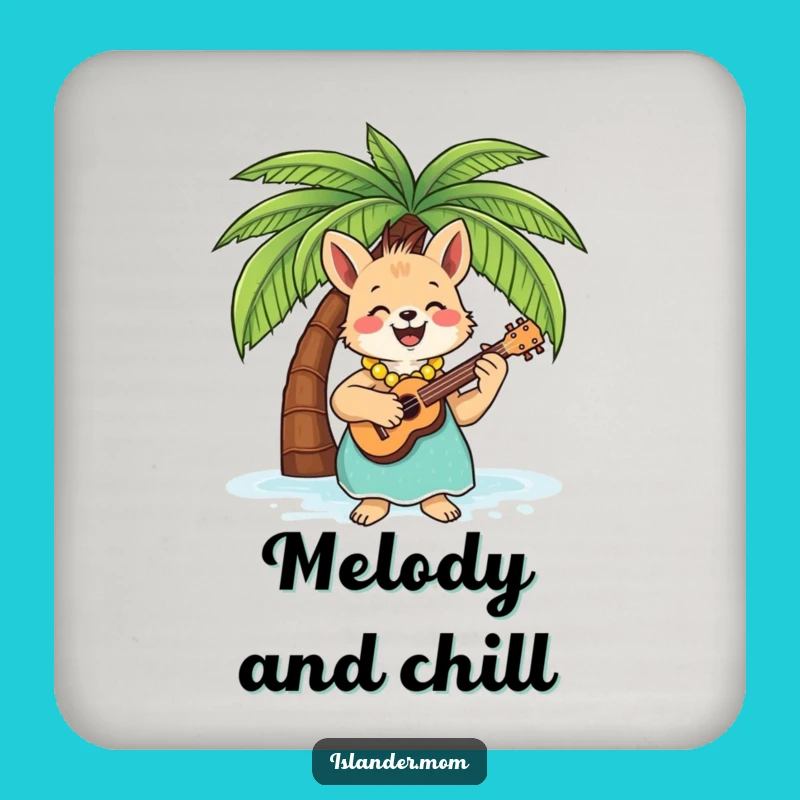 Funny Islander Mom Ukulele Coaster - Tropical Music Vibes!