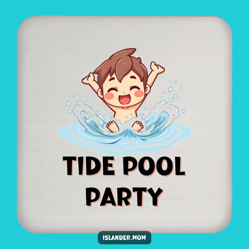 Funny Islander Ocean Splash Coaster Set - Coastal Fun for Your Table