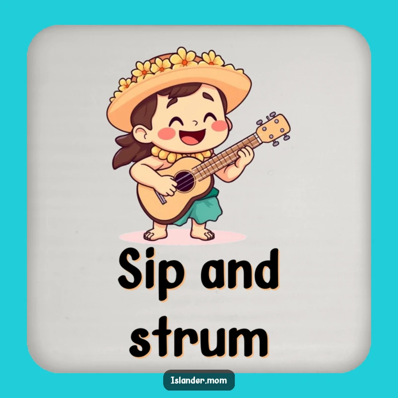 Funny Islander Ukulele Coaster Set - Musical Protection for Your Table