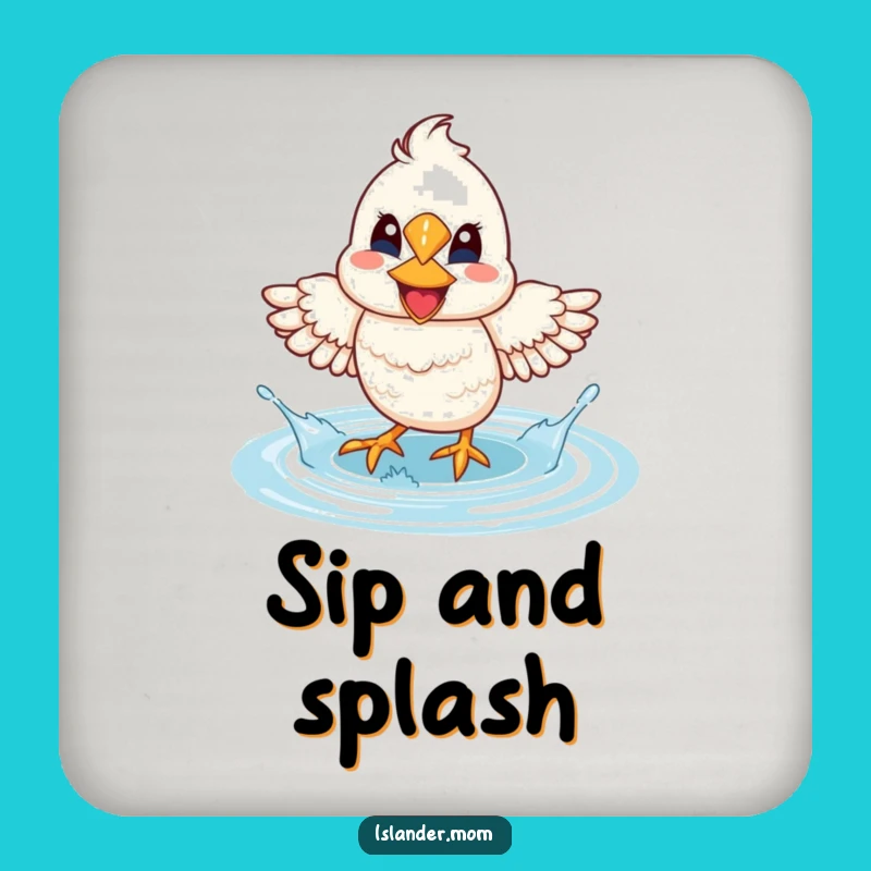Funny Mama Bird Lagoon Coaster: Joyful Splash Protection