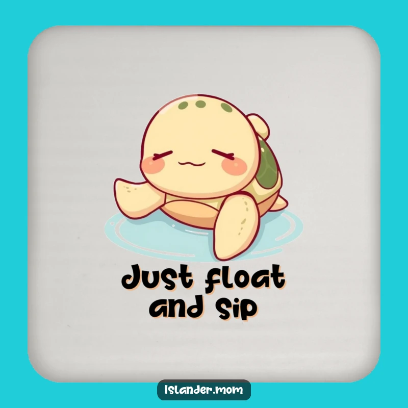 Funny Sea Turtle Zen Drink Coaster: Relaxed Ocean Protection Funny Gift