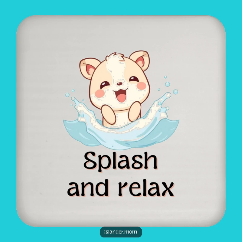 Funny Splashing Animal Wave Drink Coaster: Protect Surfaces with Beach Fun