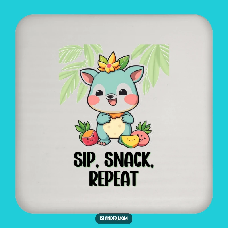 Funny Tropical Coaster, Hilarious Fruit Offering Islander Decor