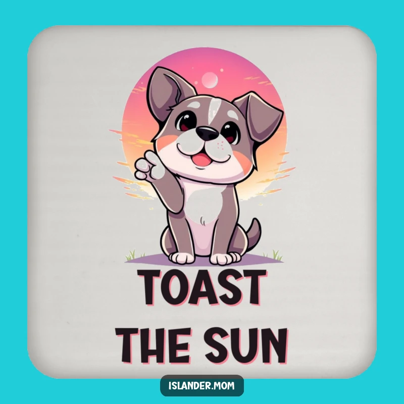 Funny Dog Sunset Drink Coaster - Protect Surfaces with Wonder