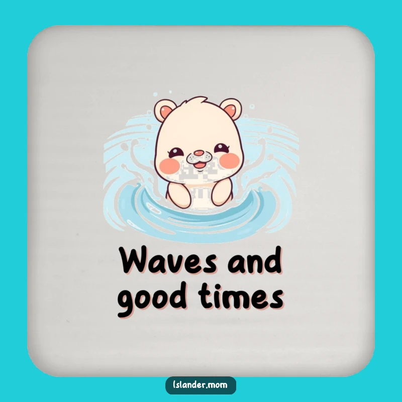 Funny Islander Mom Ocean Splash Coaster - Beach Protect Your Surfaces!