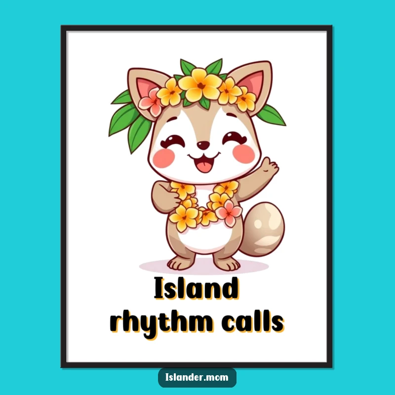 Funny Islander Animal Dancing Poster: Tropical & Joyful Wall Art