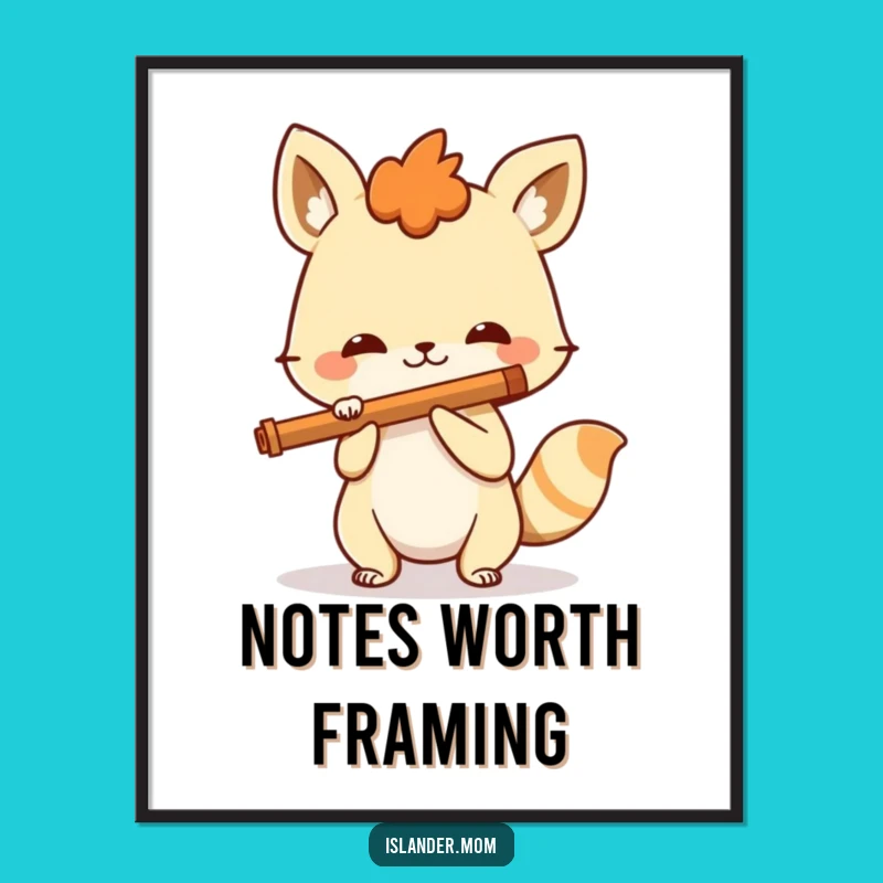 Funny Spirited Animal Flute Poster: Decorate with Musical Merriment