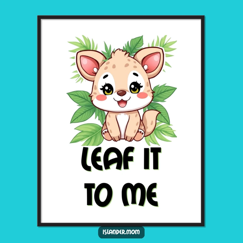 Funny Animal Palm Leaf Poster: Bring Tropical Smiles to Your Walls