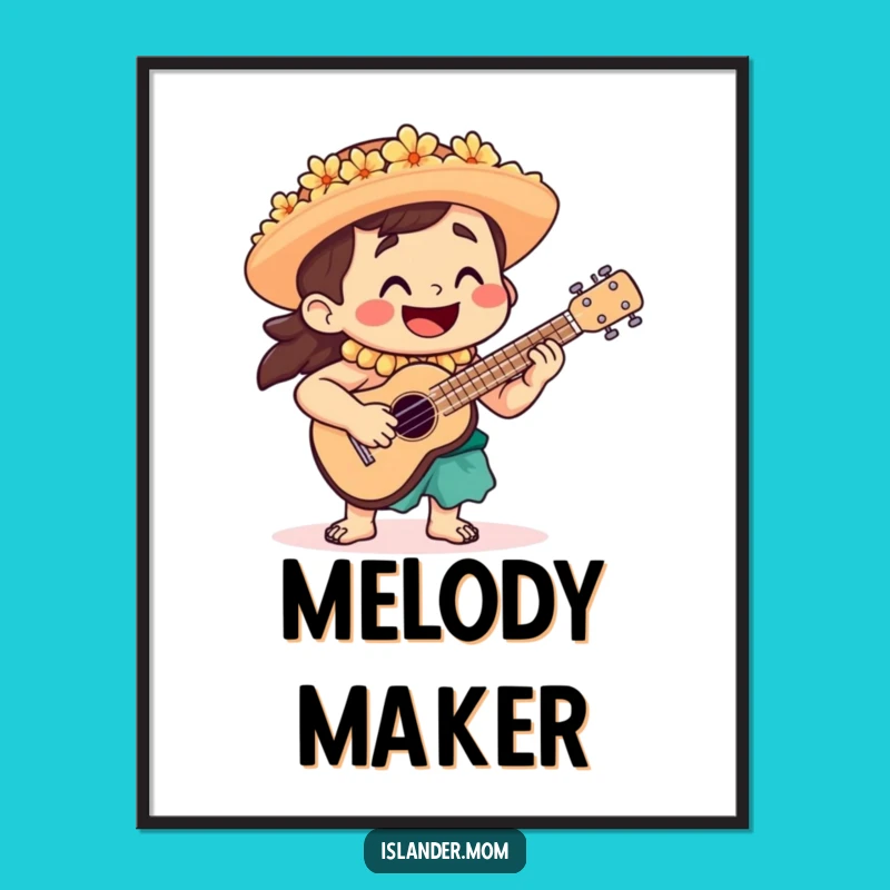 Funny Islander Ukulele Poster - Cheerful Music Art for Wall Decor