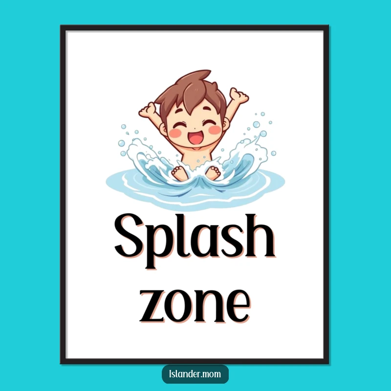 Funny Islander Ocean Splash Poster - Vibrant Beach Wall Art