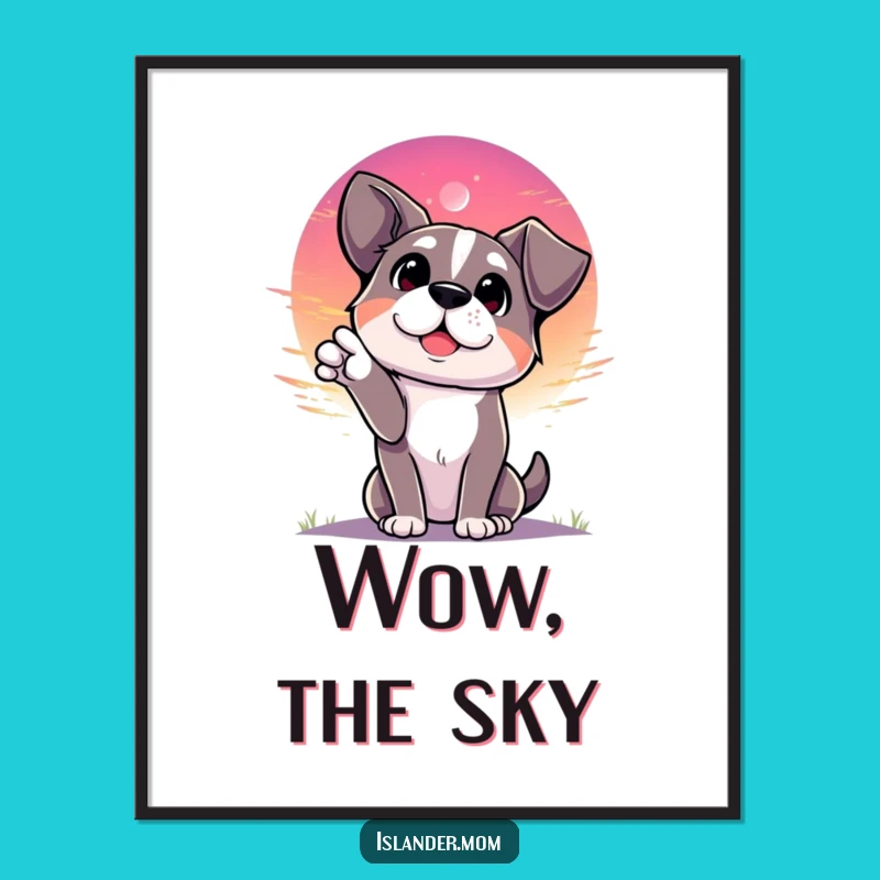 Funny Dog Sunset Serenity Poster - Majestic Canine Wall Art
