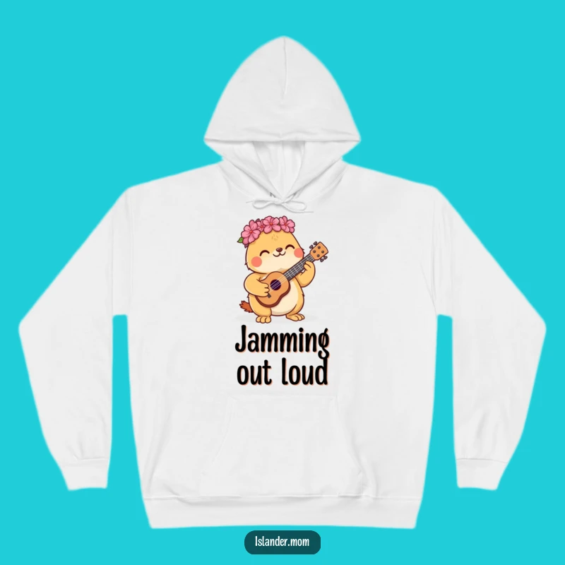 Cozy Funny Kawaii Animal Ukulele Hoodie: Warm Music & Island Humor Gift!