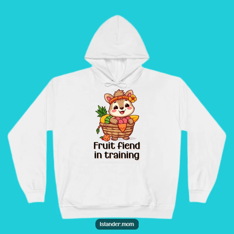Cozy Funny Islander Animal Hoodie: Tropical Fruit Basket Warmth, Perfect Hilarious Gift