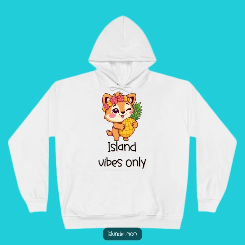 Funny Islander Animal Winking Pineapple Hoodie - Cozy & Comical Warm Gift