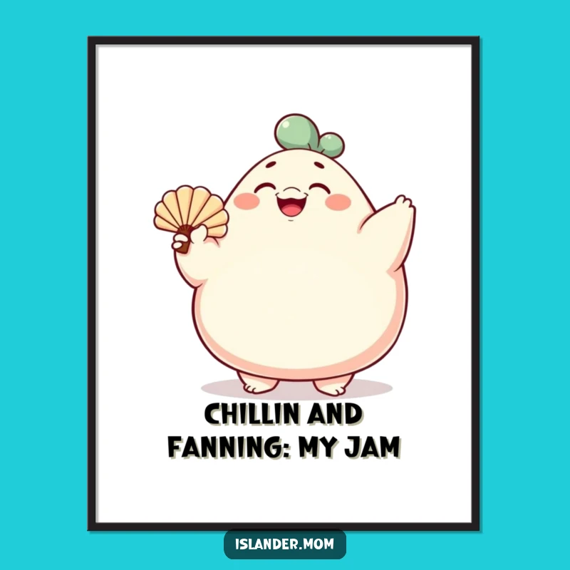 Free Printable Wall Art: Cheerful Fan Character Humor Downloadable Art