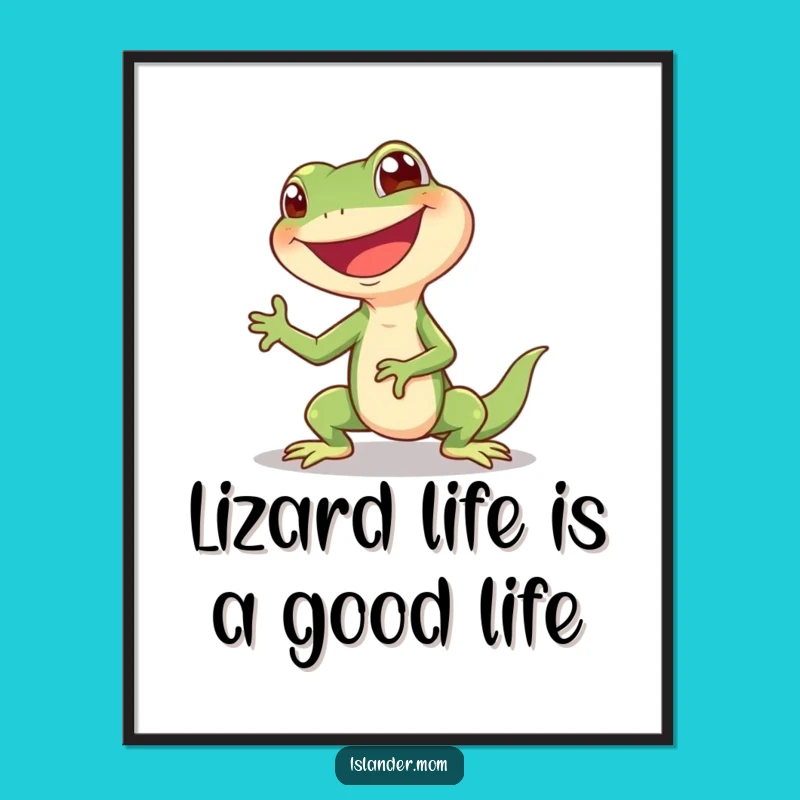 Free Printable Funny Lizard Wall Art - Giggling Shimmy Downloadable Quirky Decor