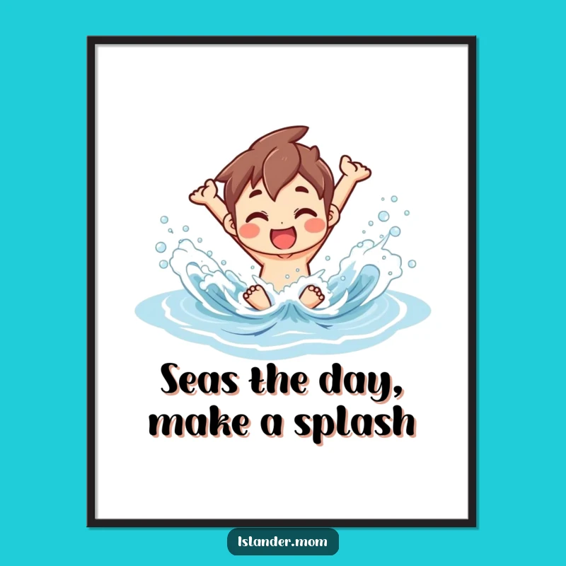 Free Printable Wall Art: Joyful Islander Wave Scene, Relaxing Downloadable Art!