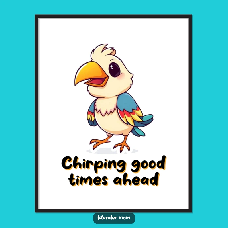 Free Printable Wall Art: Playful Island Bird Shimmying