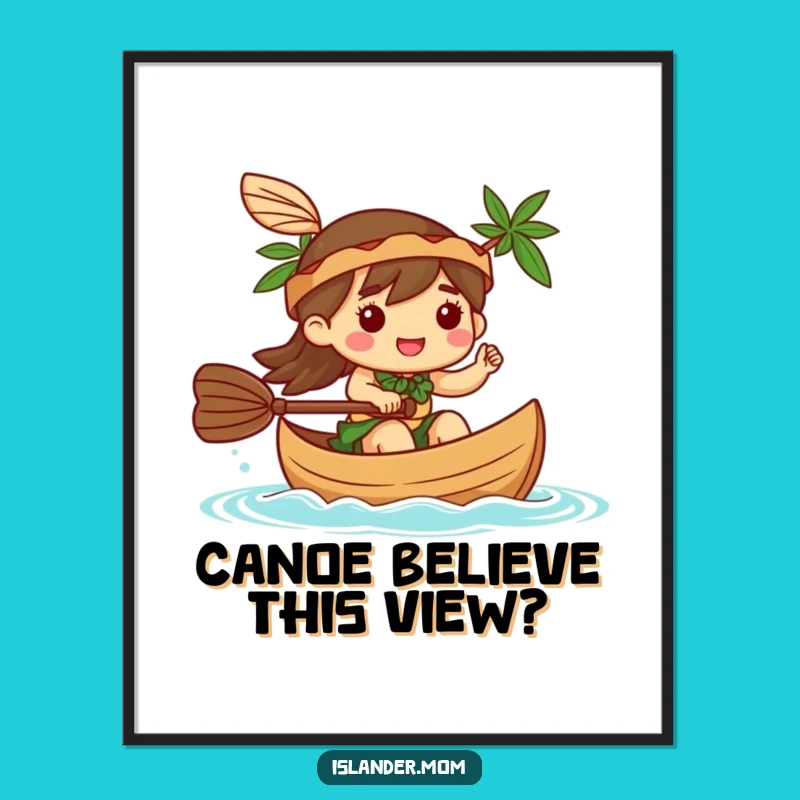 Free Printable Wall Art: Waving Islander Canoe - Serene Downloadable Art!