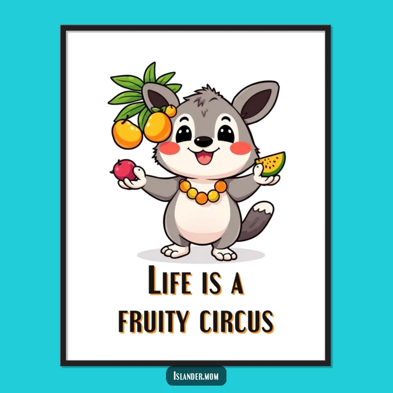 Funny Free Printable Wall Art Kawaii Islander Fruit Juggling Charming Gift