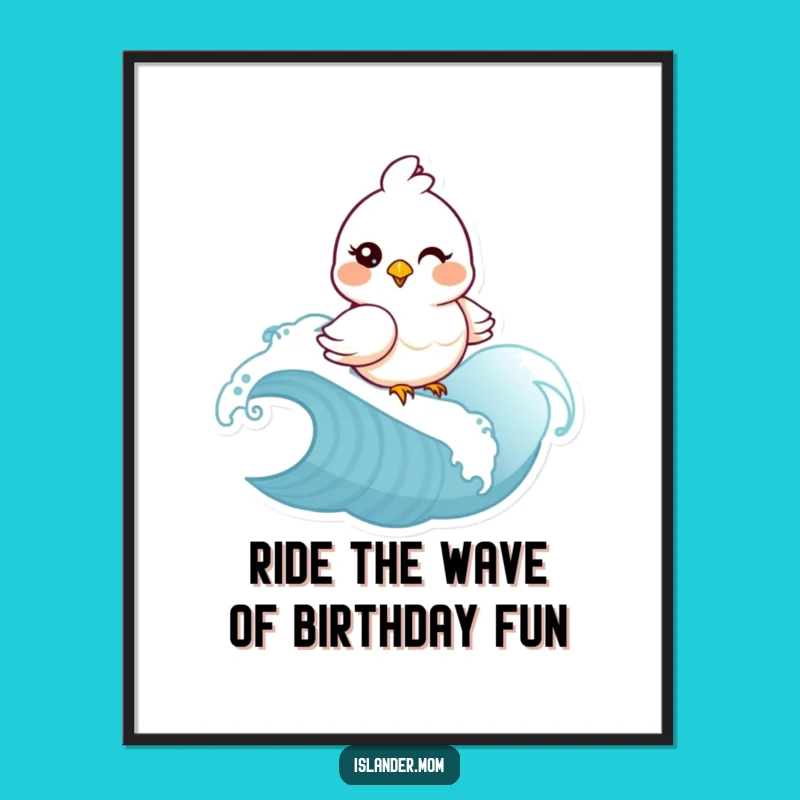 Funny Free Printable Wall Art: Mama Bird Wink Wave Design Downloadable Art Gift