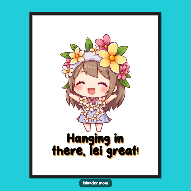 Funny Free Printable Wall Art: Character Lei Balance Greeting, Downloadable Hilarious Decor