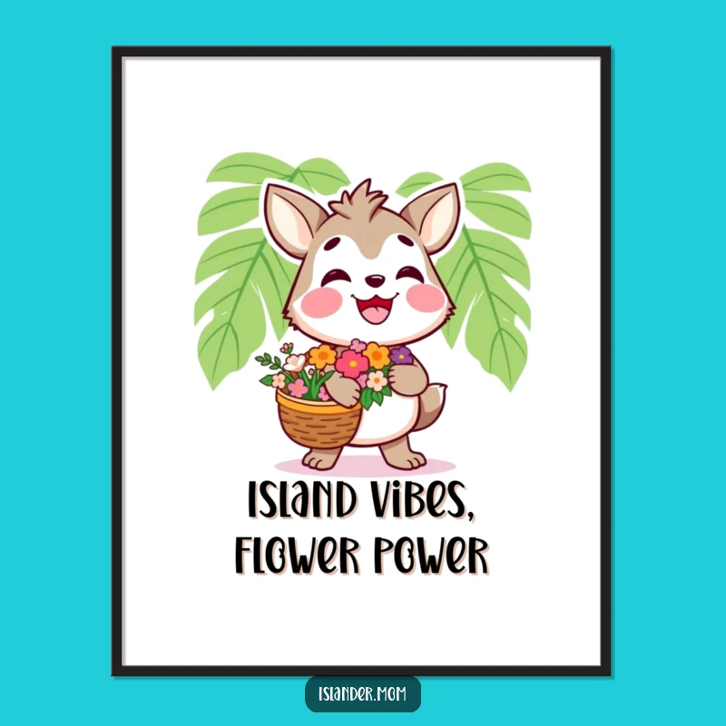 Free Printable Wall Art: Islander Flower Basket DIY Humor Downloadable Decor