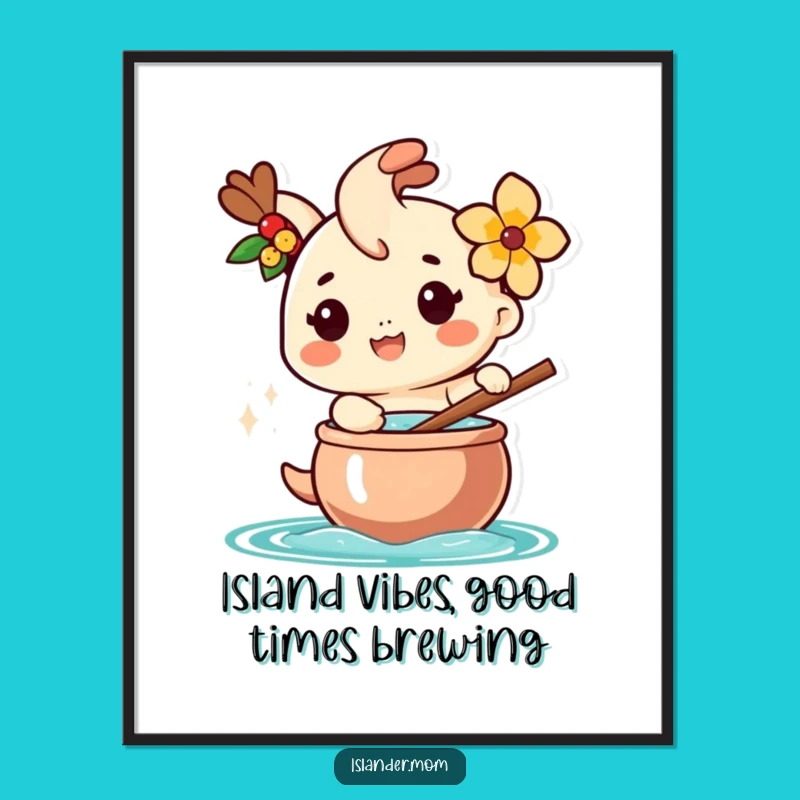 Free Printable Wall Art: Tropical Chef's Joyful Brew Funny Downloadable Decor