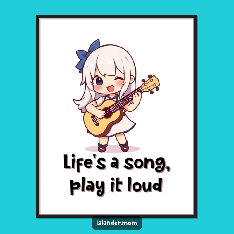 Funny Free Printable Wall Art: Glee Ukulele Strummer Character Downloadable Decor