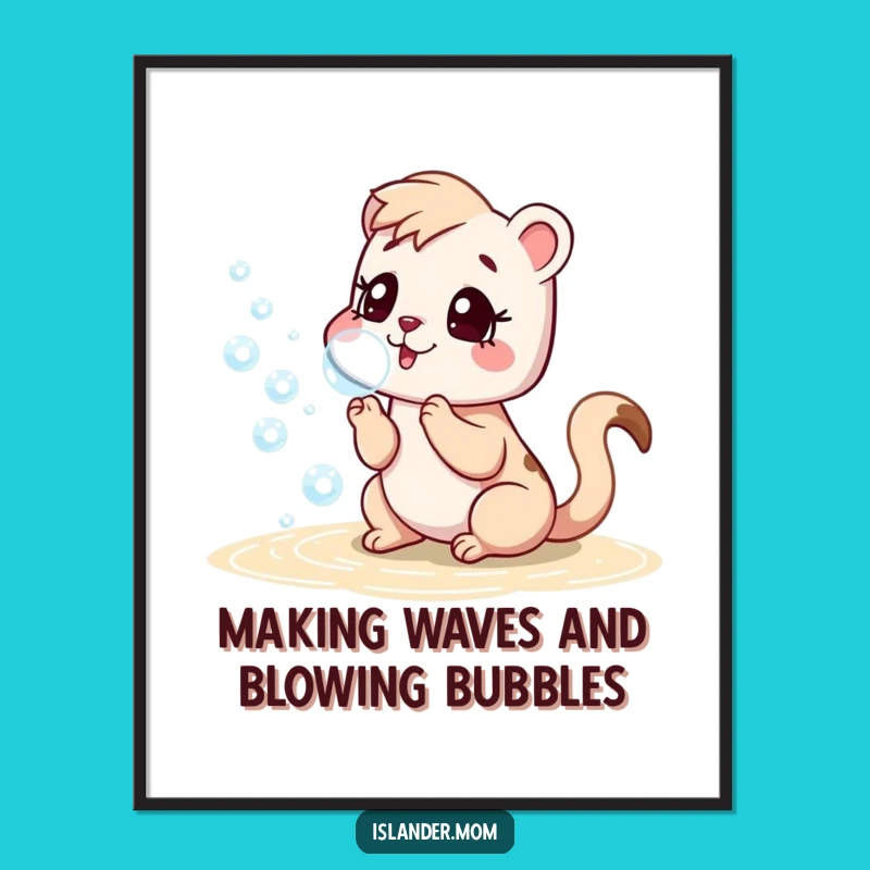 Free Printable Wall Art: Fun Islander Mom Bubbles, Whimsical Downloadable Decor