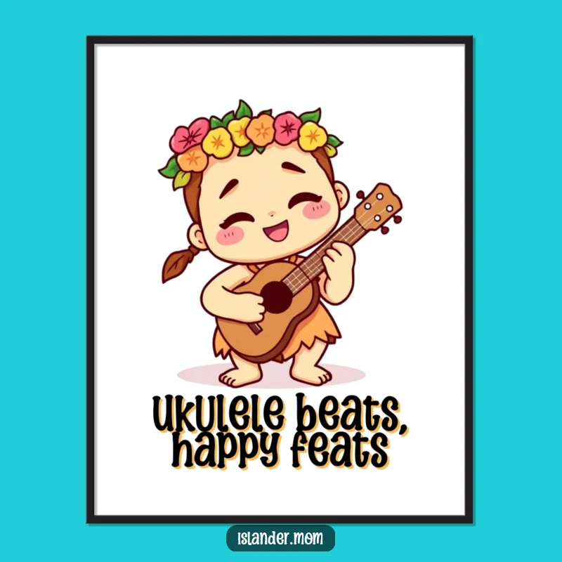 Free Printable Wall Art: Chill Ukulele Islander, Relaxing Tropical Vibes, Funny Downloadable
