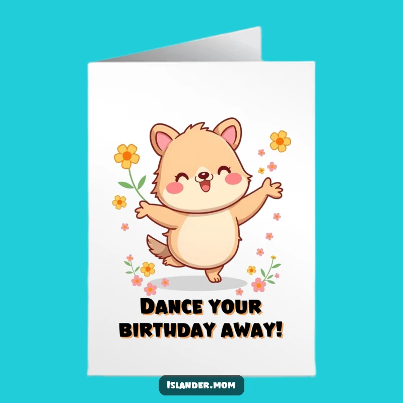Free Printable Birthday Card: Kawaii Islander Dance Party Fun Downloadable Gift
