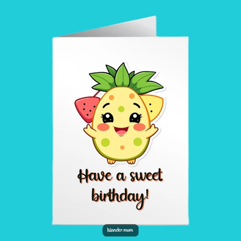 Free Printable Birthday Card: Tropical Fruit Offer, Downloadable Funny Gift for Celebration