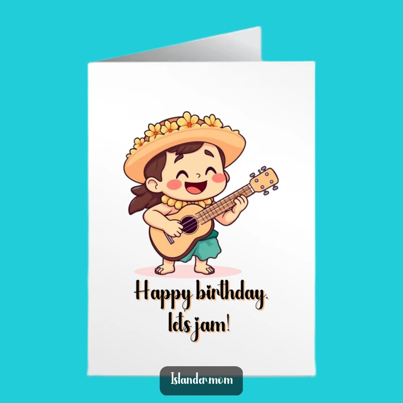 Free Printable Birthday Card: Cheerful Islander Ukulele Song, Fun DIY Gift!