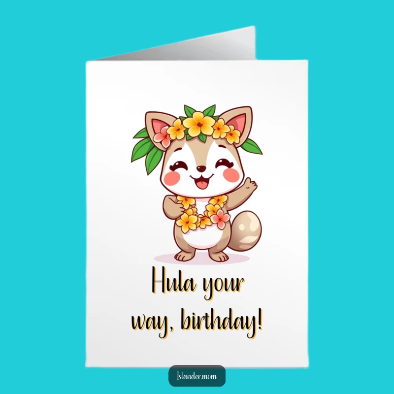 Island Dancer Animal Birthday Card - Free Printable Tropical Fun