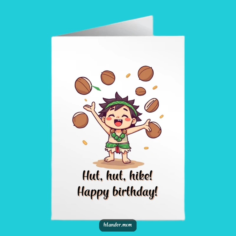 Free Printable Birthday Card: Juggling Islander Fun - Hilarious Downloadable Gift!
