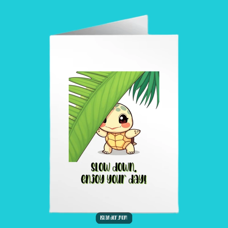 Free Printable Turtle Birthday Card: Peek-a-Boo Island Surprise!