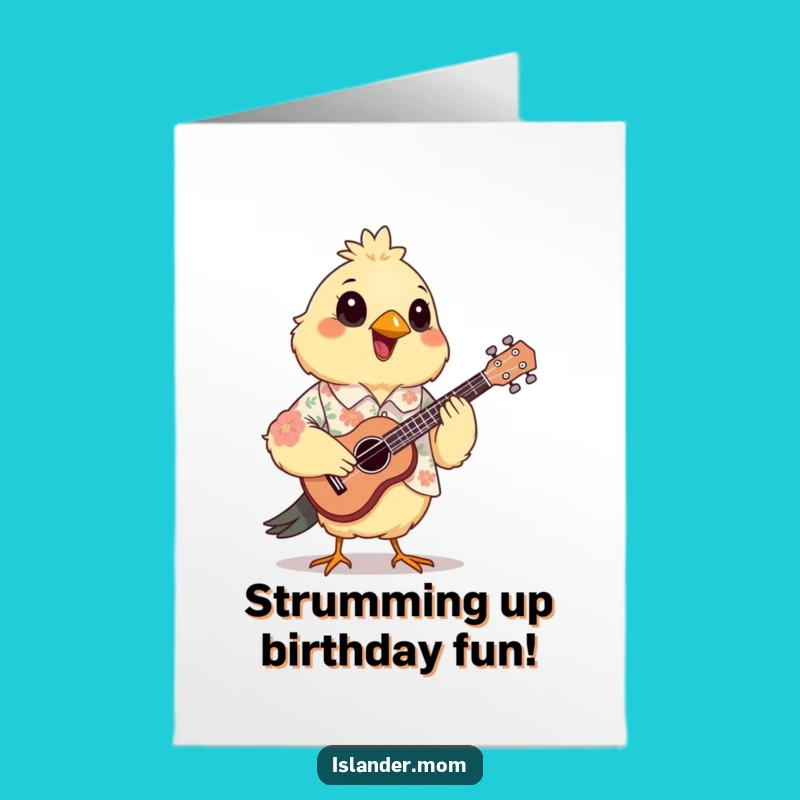 Free Printable Birthday Card: Musical Bird Floral Shirt Humorous Gift