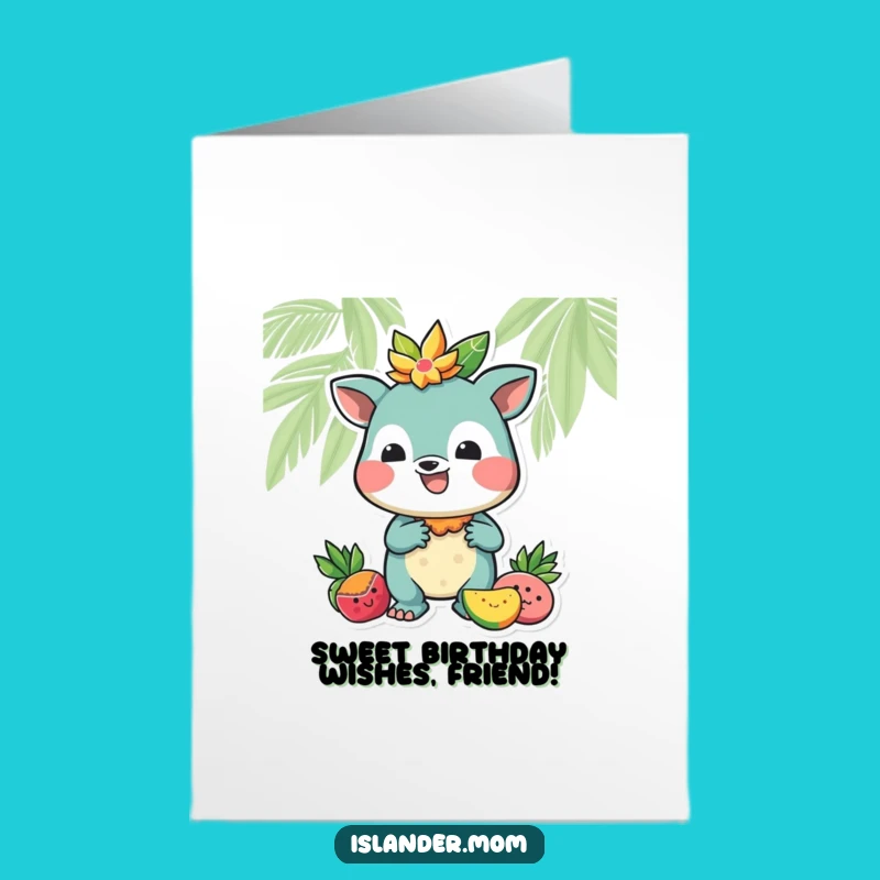 Free Printable Birthday Card: Tropical Fruit Islander Gift