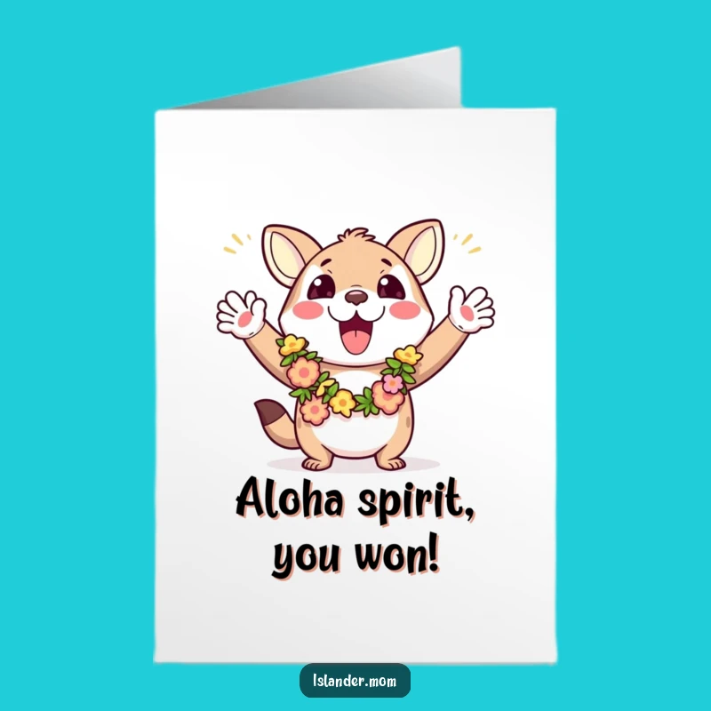 Free Printable Congrats Card: Leis Animal Celebration Cheer Downloadable Gift