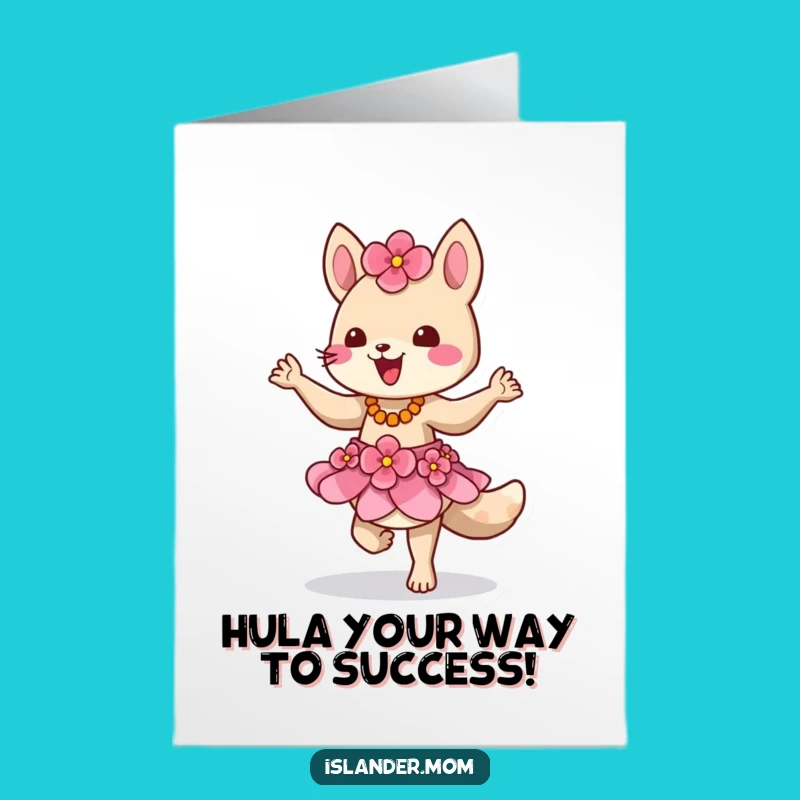 Free Printable Congrats Card: Dancing Islander Animal Celebration