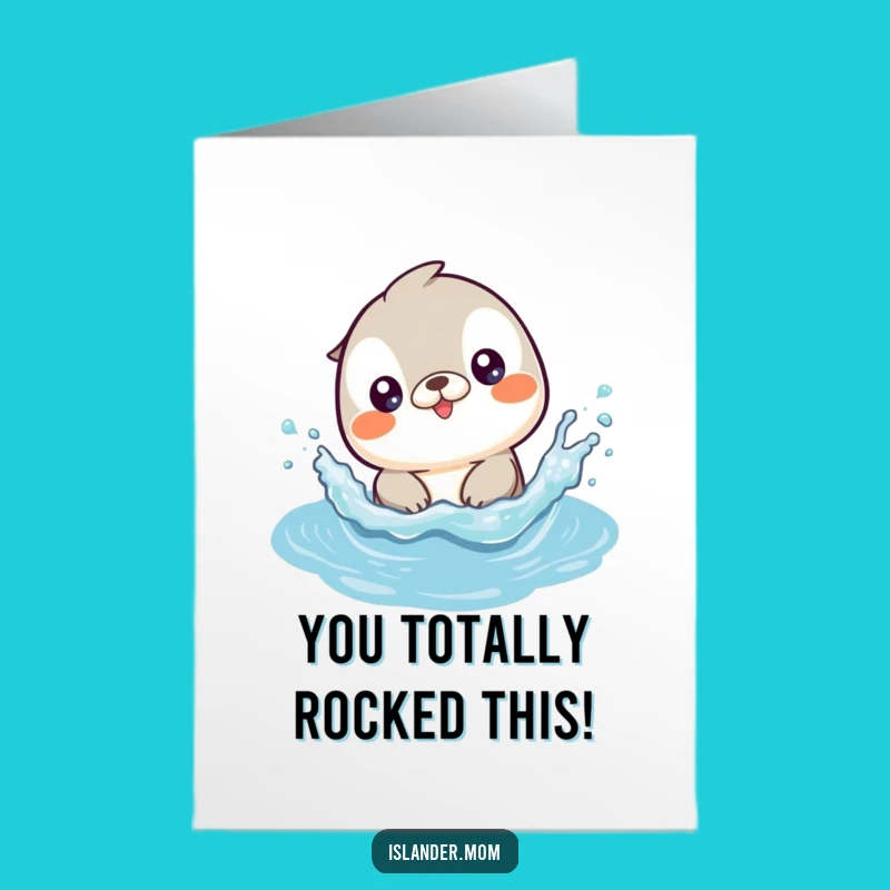 Free Printable Congrats Card: Funny Islander Animal Splash - Easy Download!