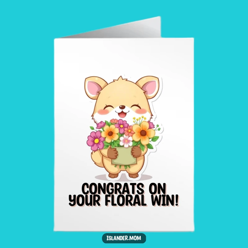 Free Printable Congrats Card: Giggling Flower Bearer - Celebrate with Joyful Art