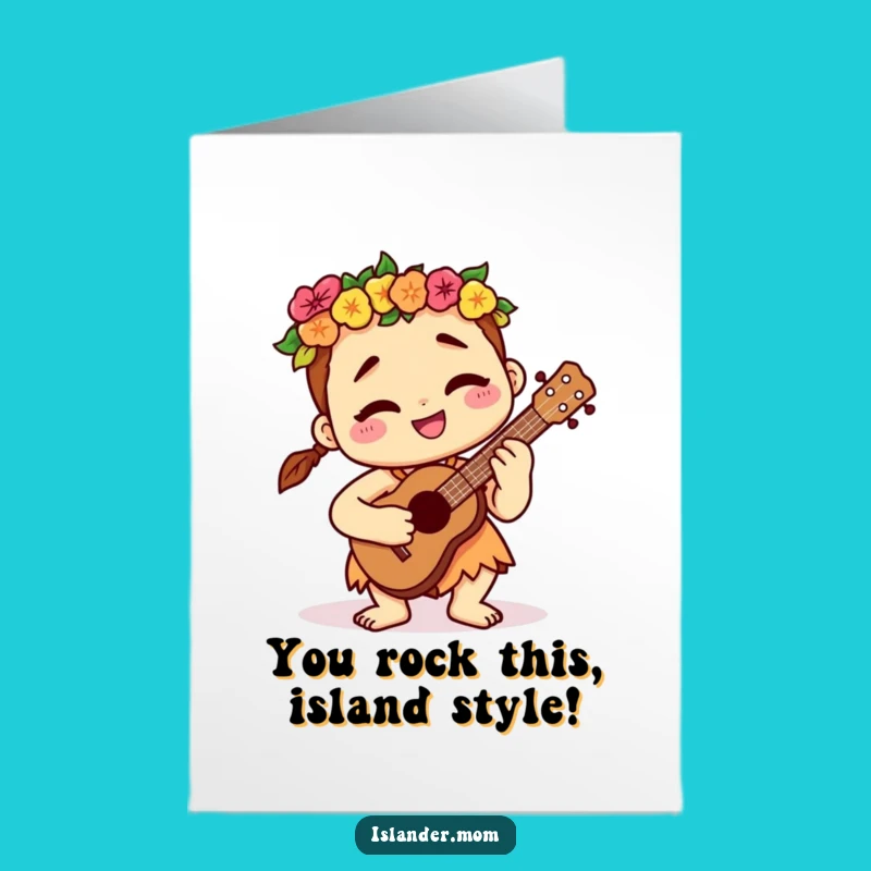 Free Printable Congrats Card: Islander's Ukulele Tune, Funny Downloadable Gift