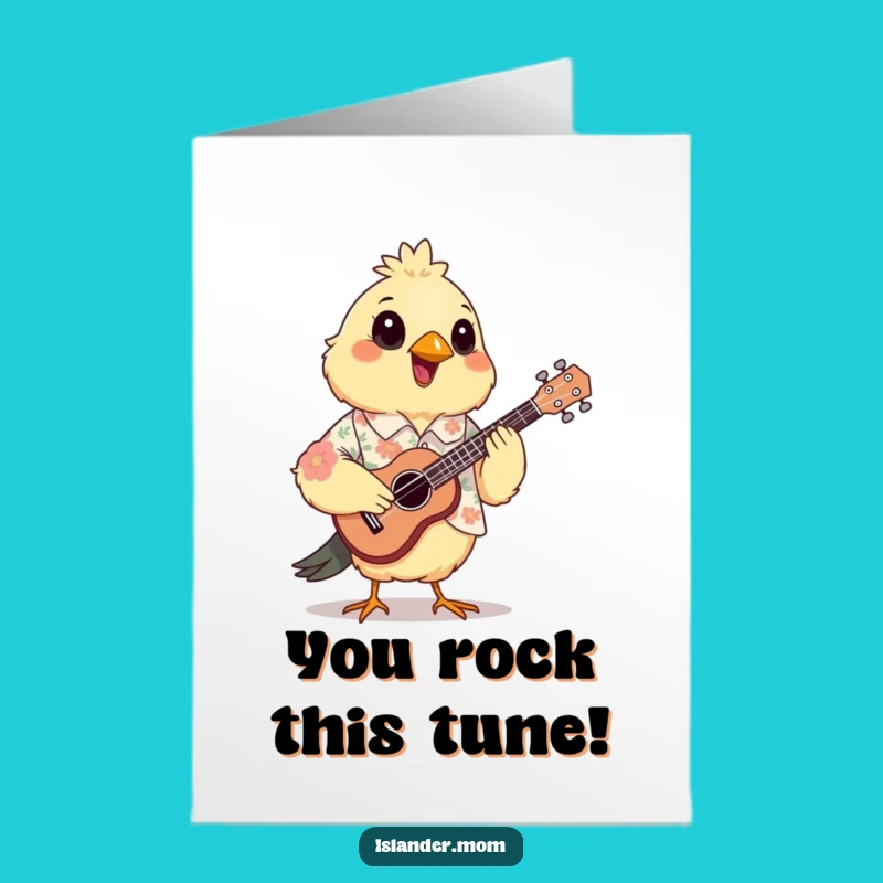 Free Printable Congrats Card: Musical Bird Floral Shirt Humorous Gift