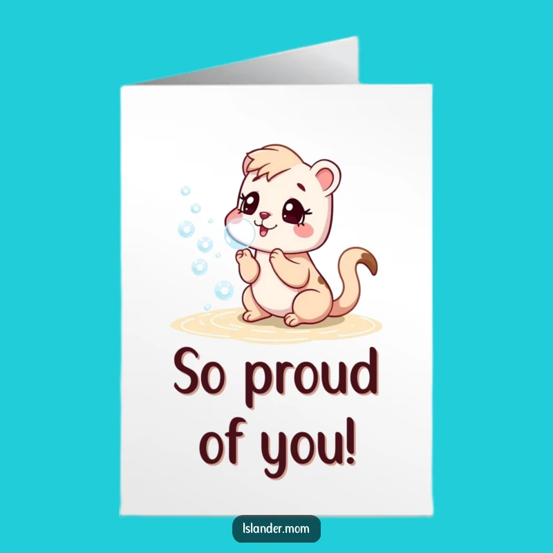 Free Printable Congrats Card: Playful Islander Mom Bubbles, Cheerful Downloadable Gift