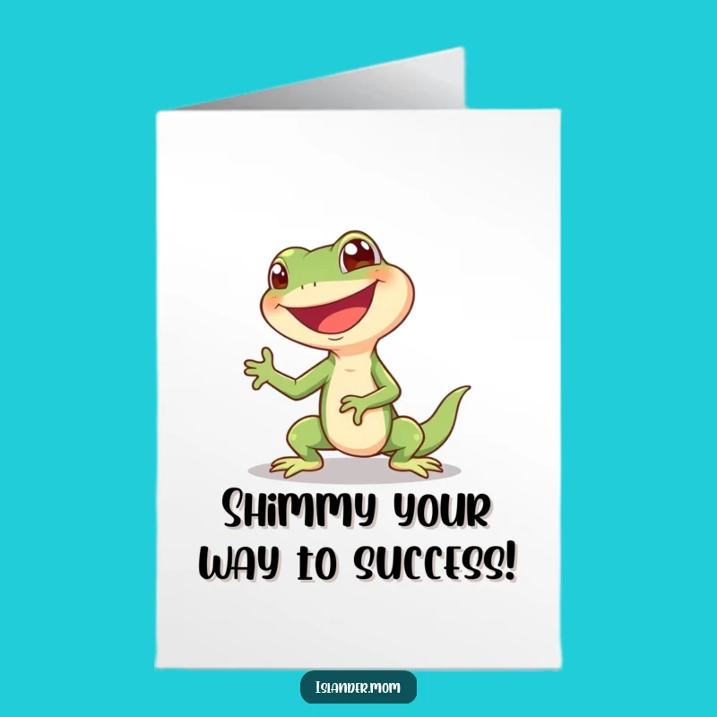 Free Printable Funny Lizard Congrats Card - Giggling Shimmy Downloadable Celebration