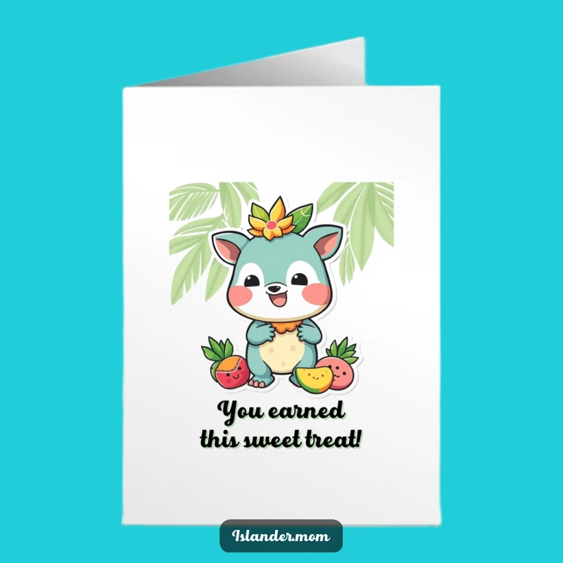 Free Printable Congrats Card: Tropical Fruit Islander
